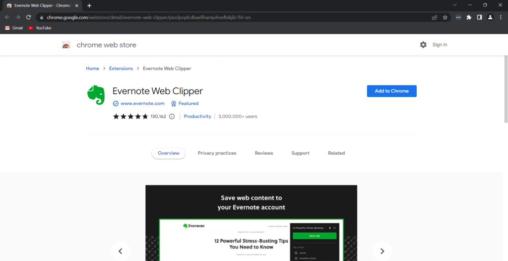 Evernote Web Clipper Chrome Extension