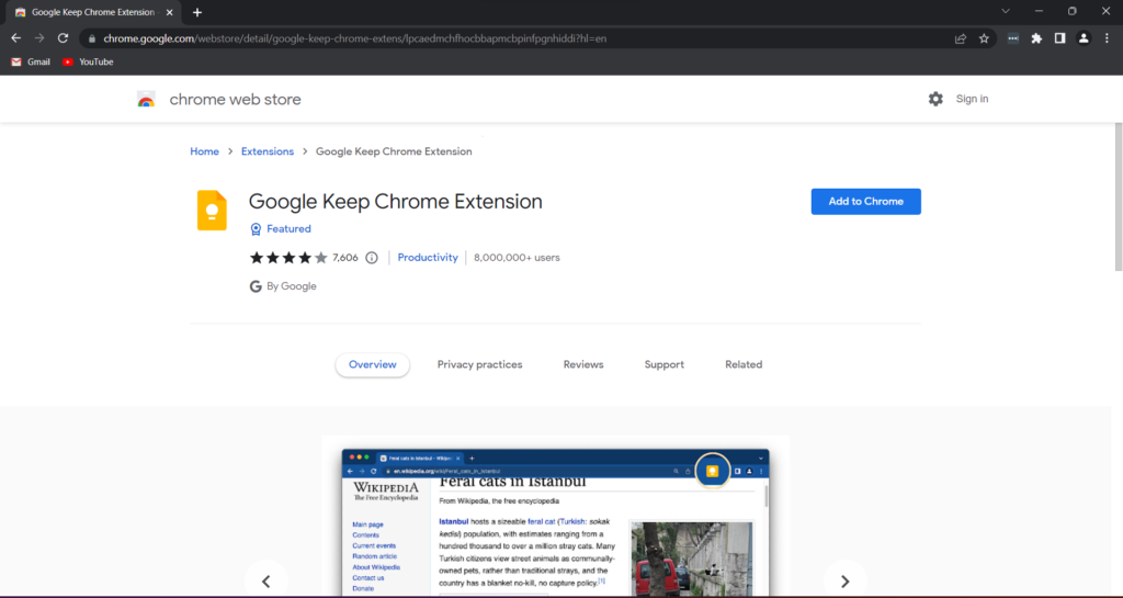 Google Keep Chrome Extension