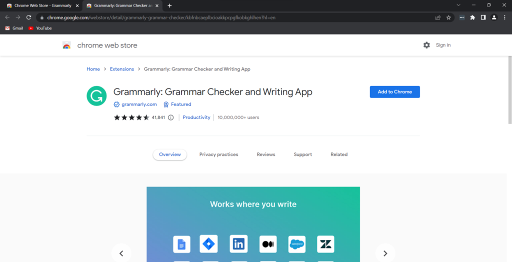 Grammarly Chrome Extension