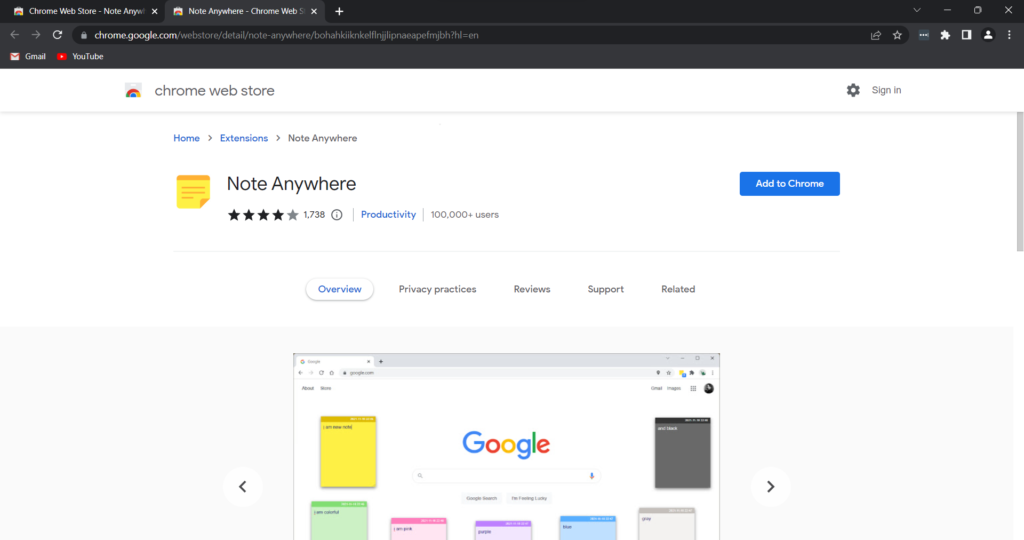 Note Anywhere Chrome Extension