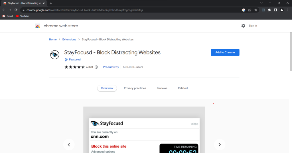 Stayfocused Chrome Extension