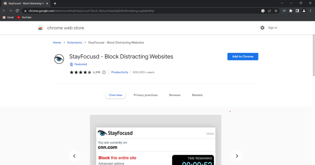 Stay Focused Chrome Extension