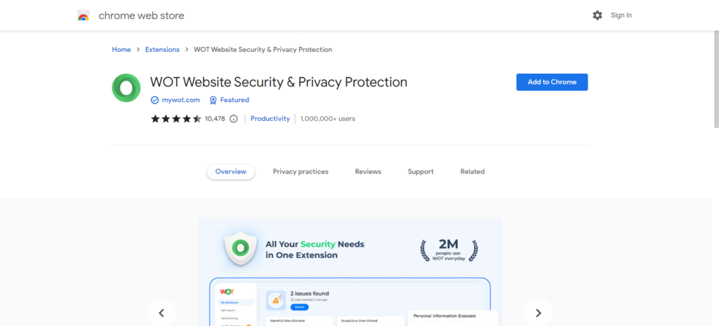 Website Safety Check for Chrome Extension