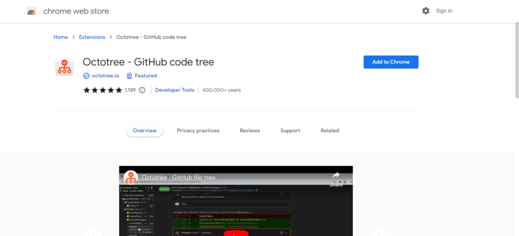 Octotree Chrome Extension