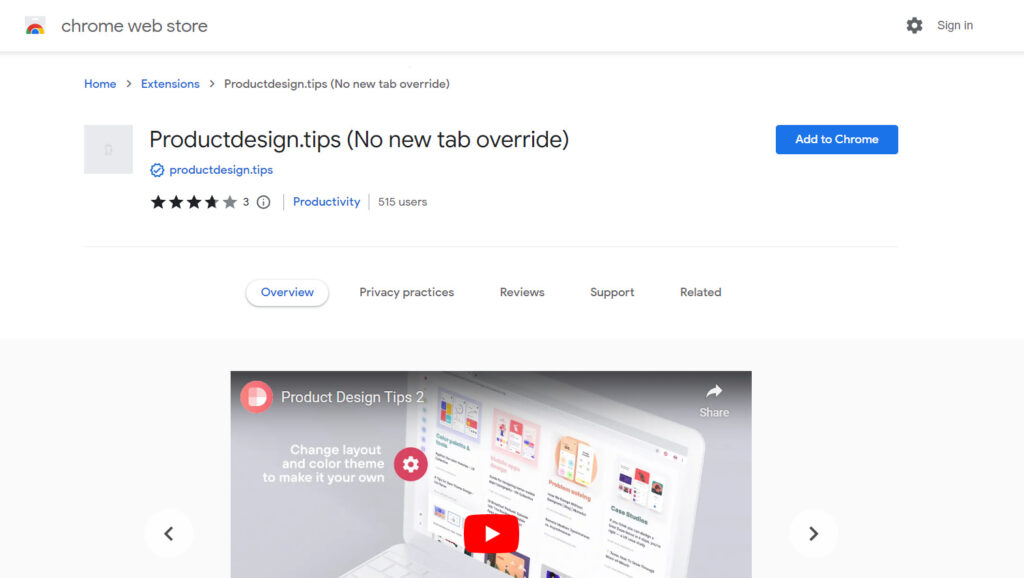 Productdesign Tips Chrome Extension