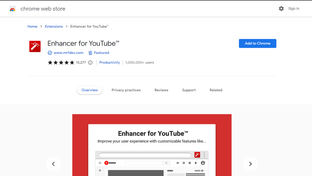 Enhancer for YouTube 