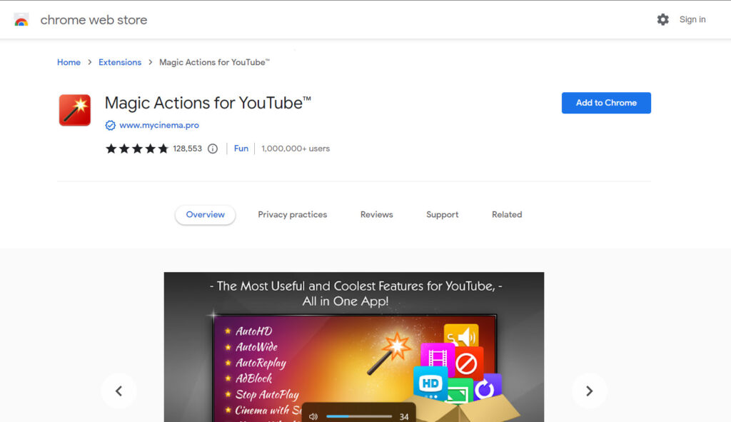 Magic Actions for YouTube Chrome Extension