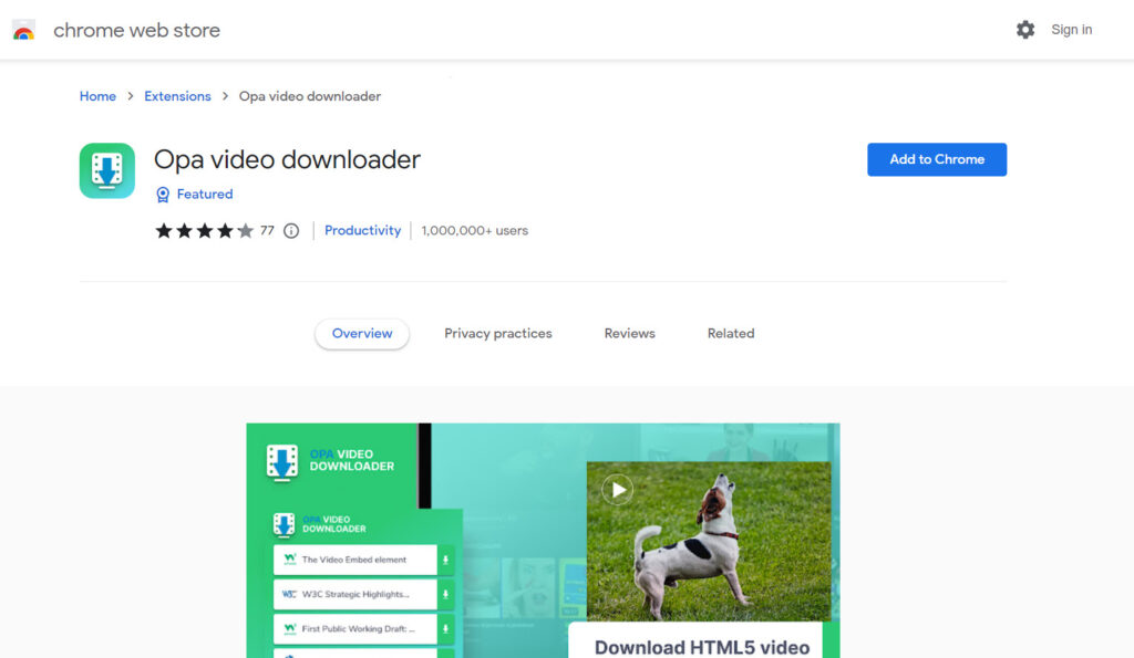 Opa video downloader Chrome Extension