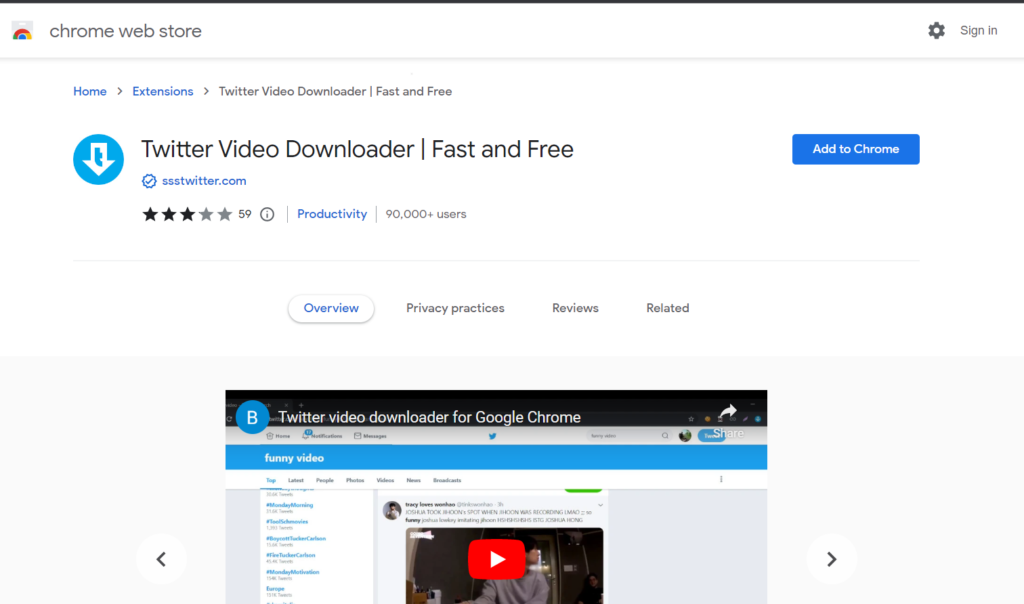 Twitter Video Downloader Chrome Extension