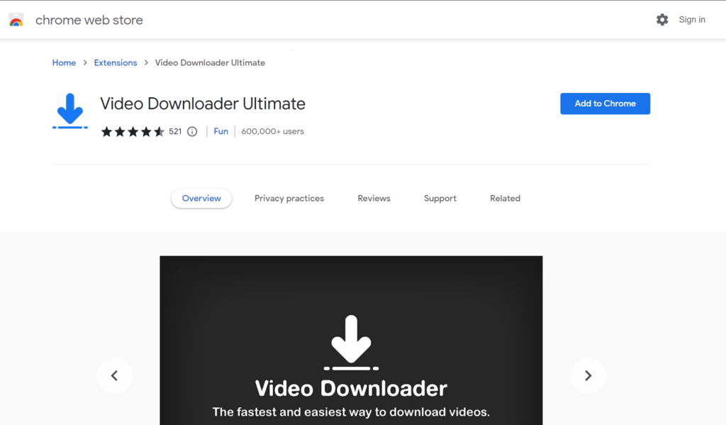 Video Downloader Ultimate Chrome Extension