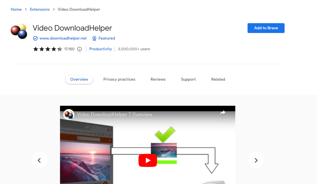 Video DownloadHelper Chrome Extension