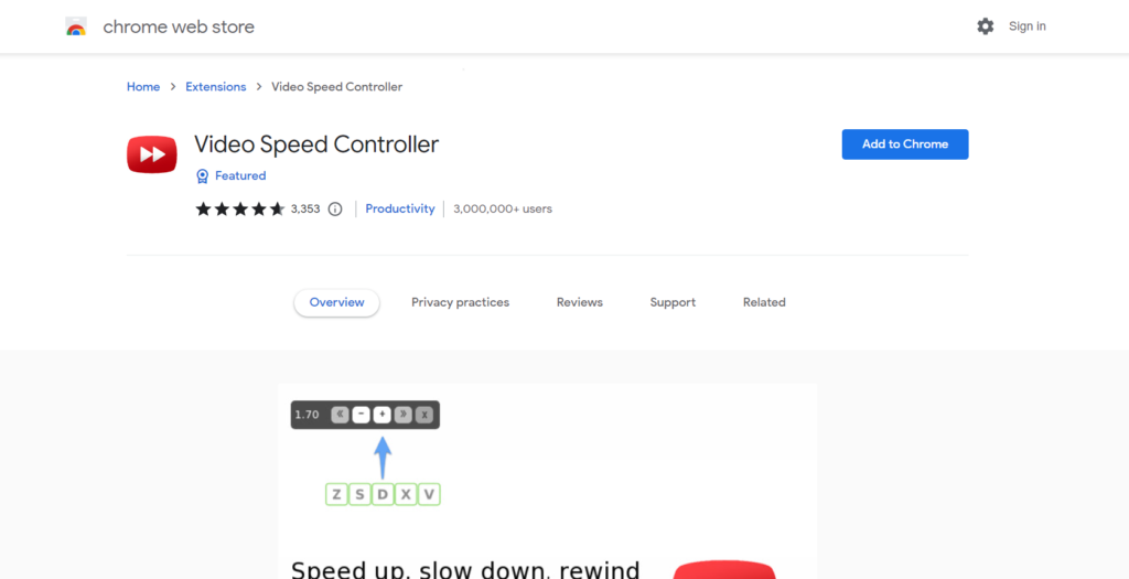 Video Speed Controller Chrome Extension
