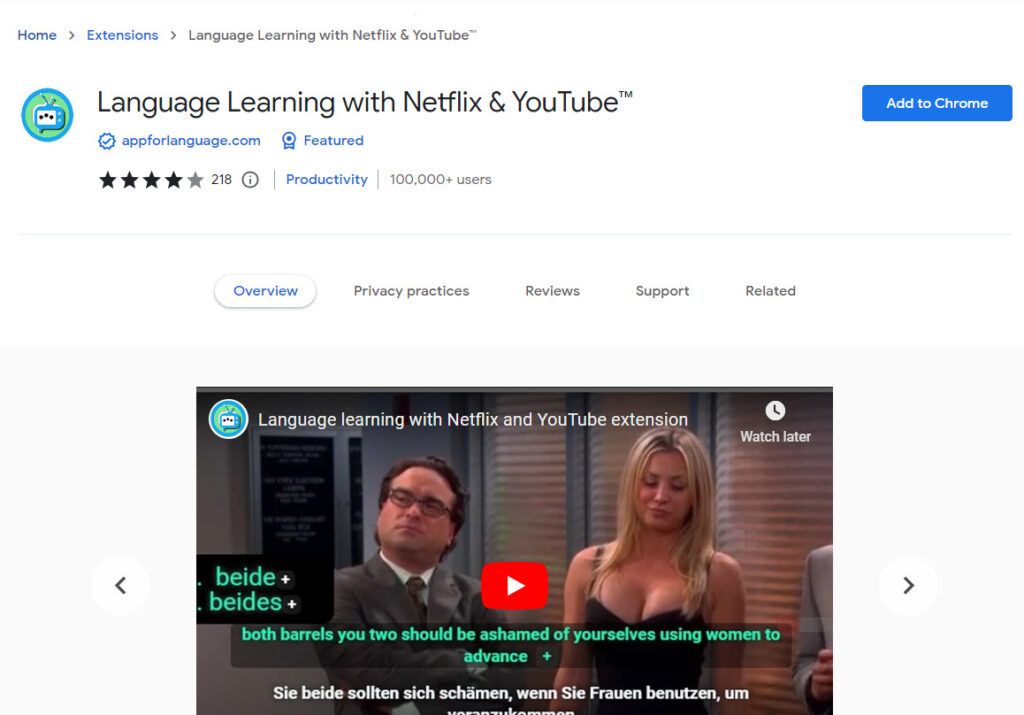 Language Learning with youtube & netflix