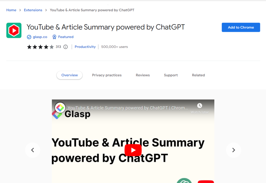 YouTube & Article Summary powered by ChatGPT
